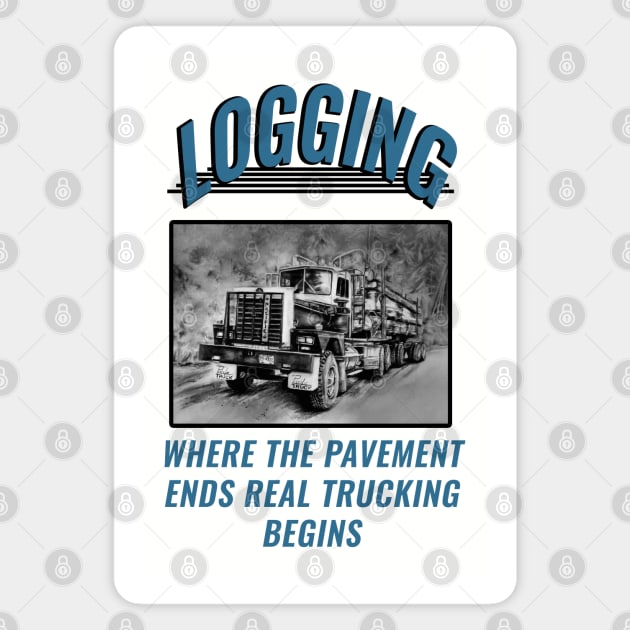 Logging Truck Magnet by AuburnQuailart